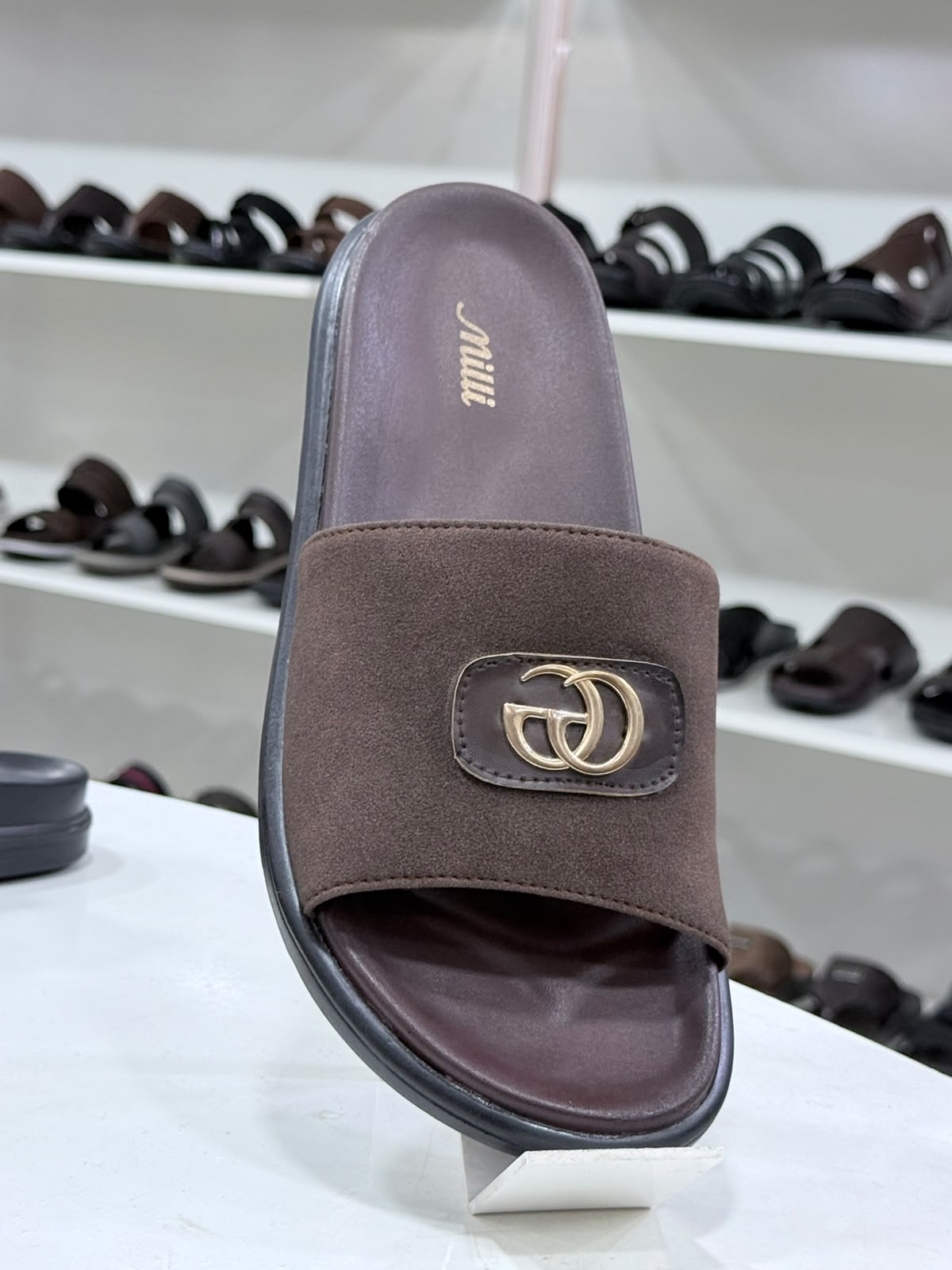 Milli Men's Premium Suede-Finish Comfort Slides – Luxury Casual Slip-On Sandals