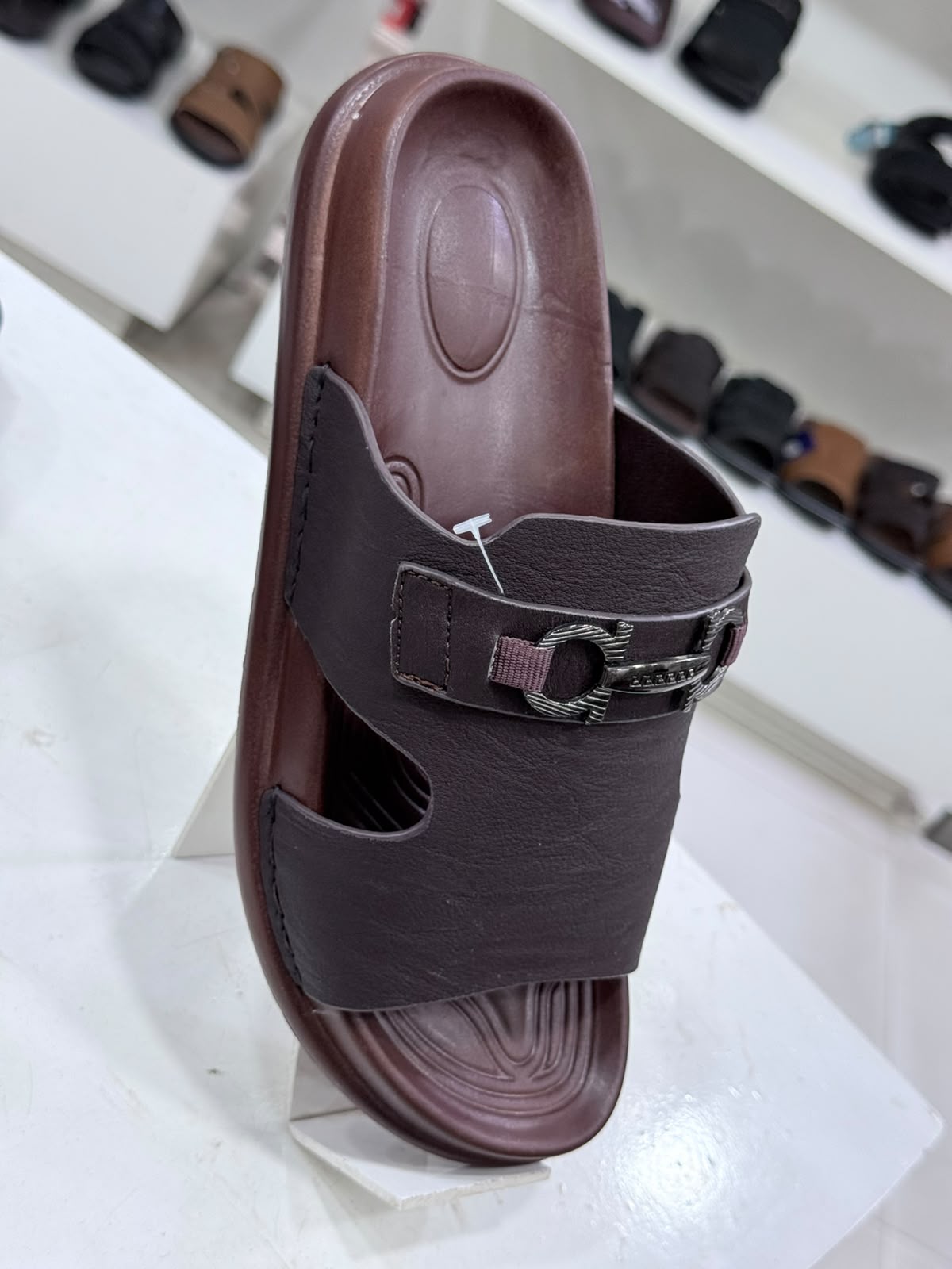 Men's Premium Leather-Textured Comfort Slides – Elegant Casual Slip-On Sandals