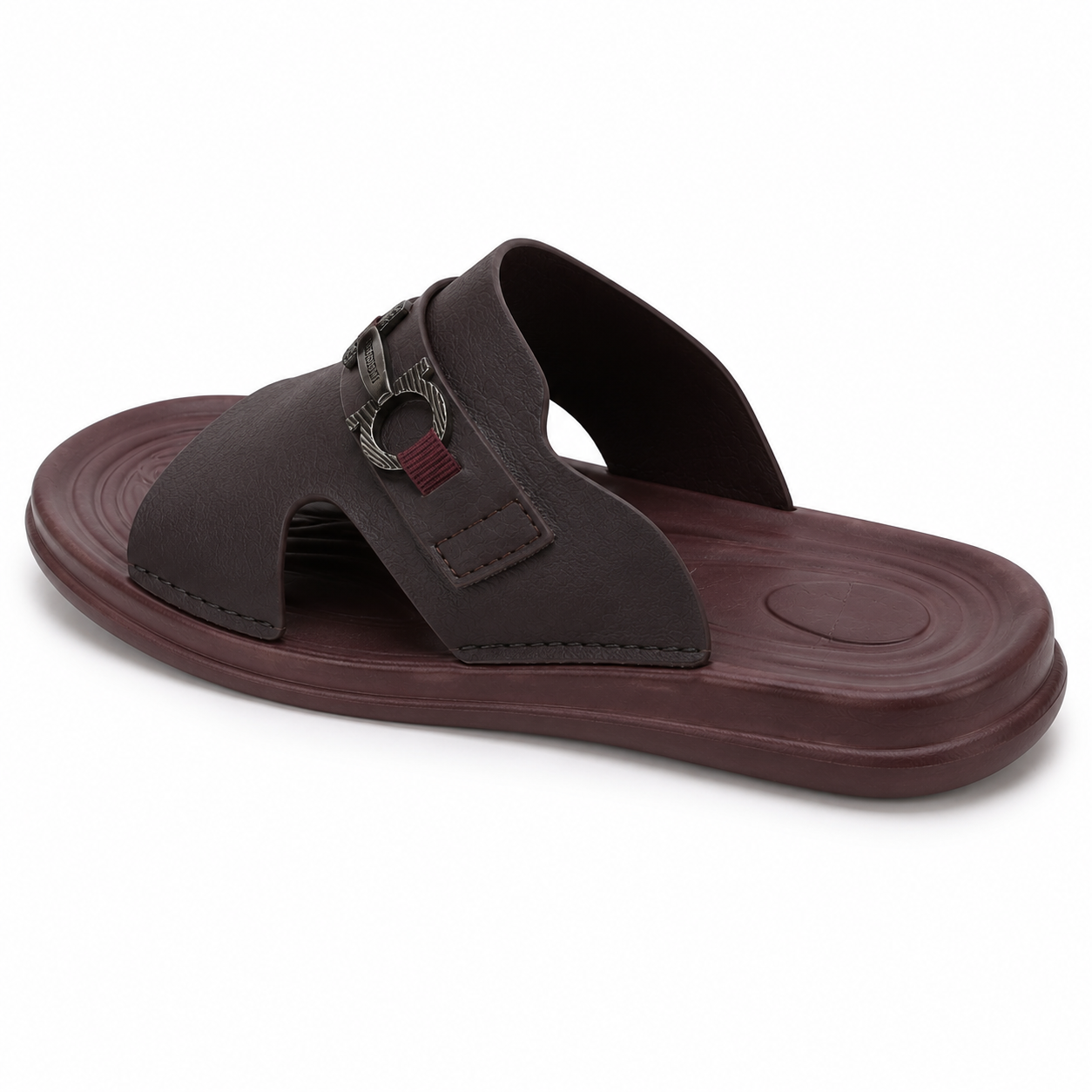 Men's Premium Leather-Textured Comfort Slides – Elegant Casual Slip-On Sandals