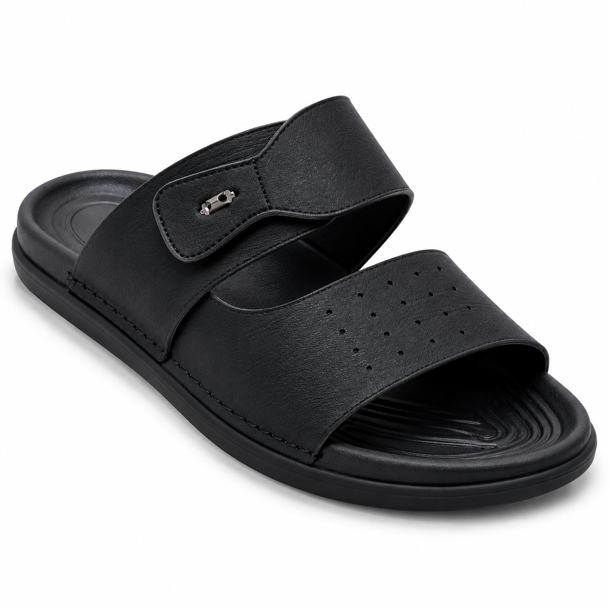 Skechers Men’s Premium Dual-Strap Comfort Slides – Lightweight Casual Black Sandals